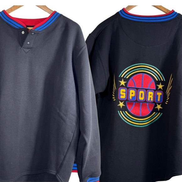 Vintage Black & Red Miracle Sport Sweatshirt–Bold Stitched Graphic Logo, M - Picture 2 of 15